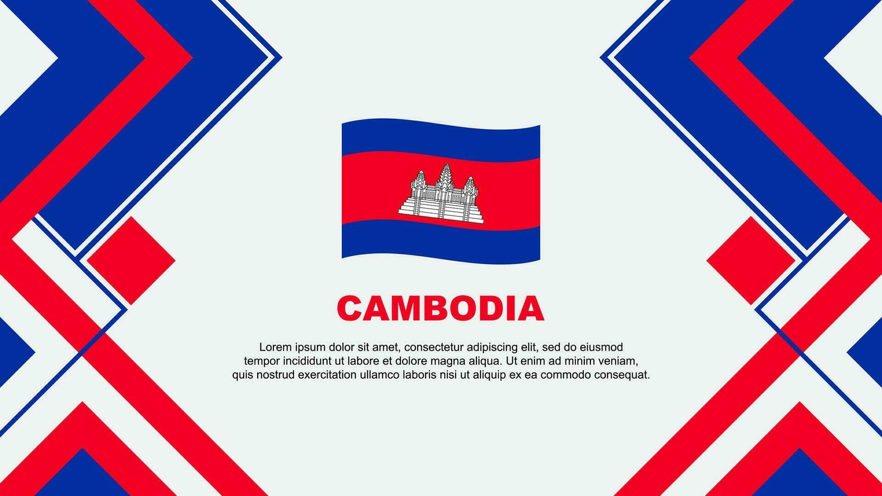 Cambodia Flag Abstract Background Design Template. Cambodia Independence Day Banner Wallpaper Vector Illustration. Cambodia Banner