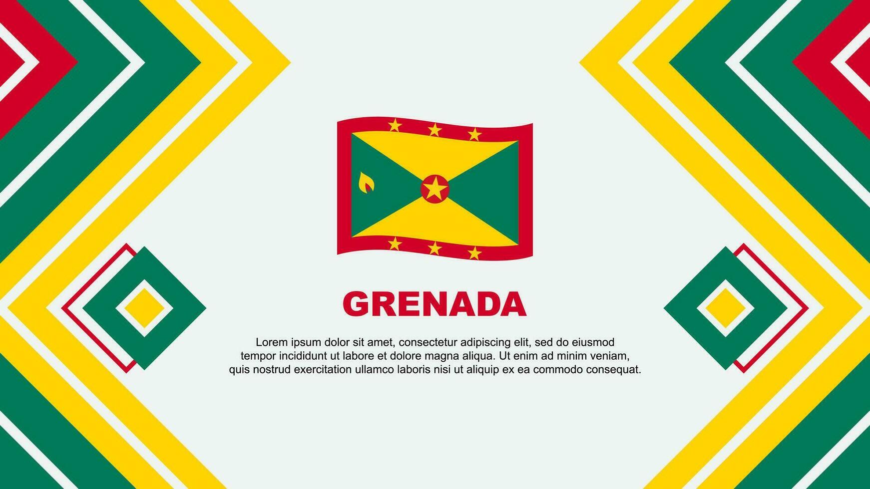 Grenada Flag Abstract Background Design Template. Grenada Independence Day Banner Wallpaper Vector Illustration. Grenada Design