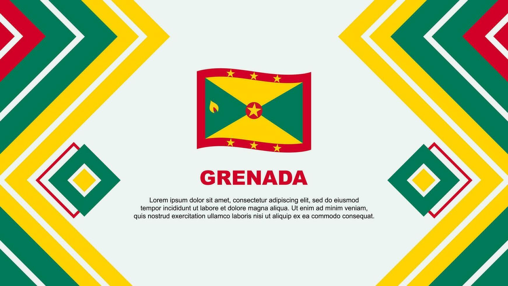 Grenada Flag Abstract Background Design Template. Grenada Independence Day Banner Wallpaper Vector Illustration. Grenada Design