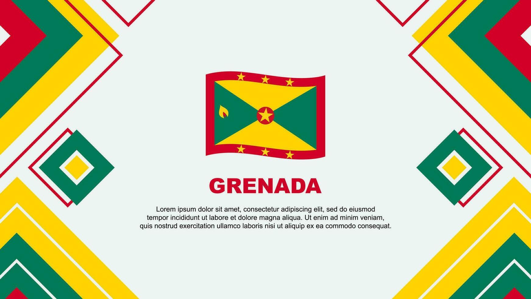 Grenada Flag Abstract Background Design Template. Grenada Independence Day Banner Wallpaper Vector Illustration. Grenada Background