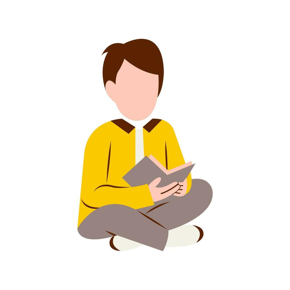 Illustration Of Man Reading Book vector