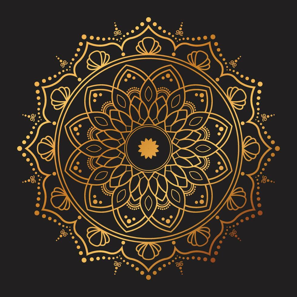 dorado lujo mandala vector diseño, mandala para alheña, mehndi, tatuaje, decorativo étnico ornamental elementos, oriental patrones