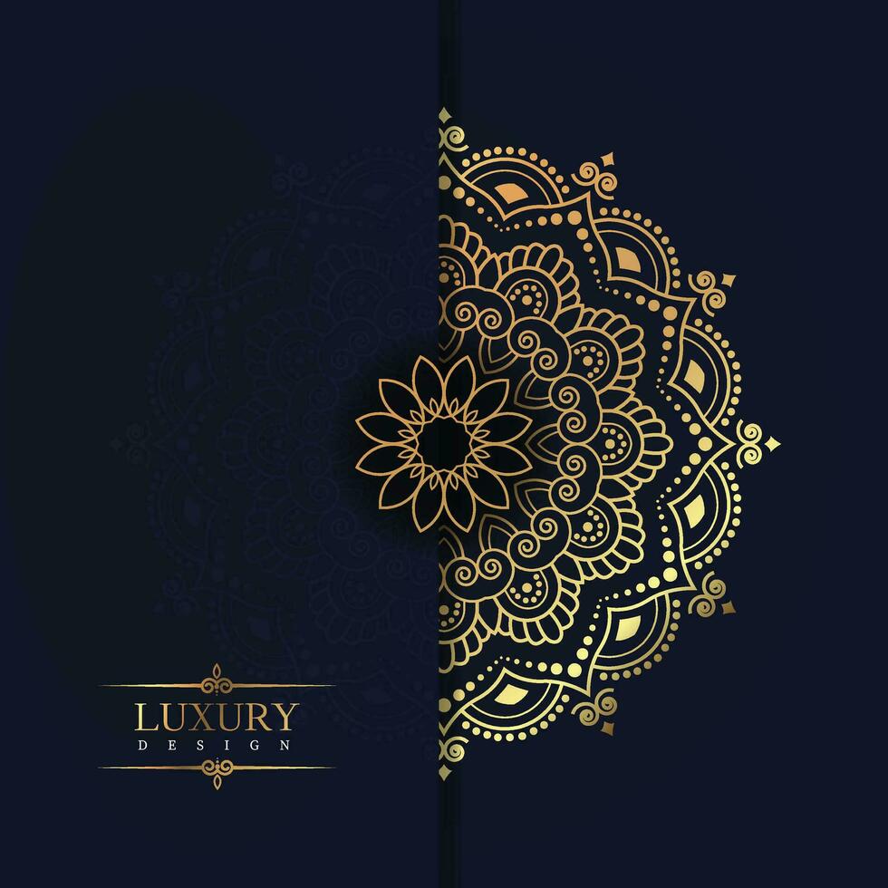 golden luxury geometric mandala design vector creative ornamental decorative pattern