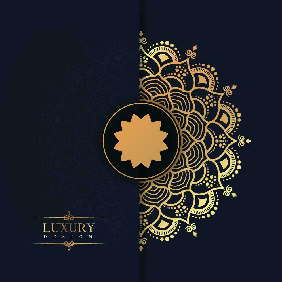 golden luxury geometric mandala design vector creative ornamental decorative pattern