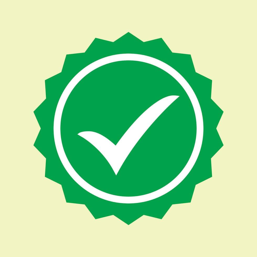 Quality guarantee icon, check mark in seal icon. vector