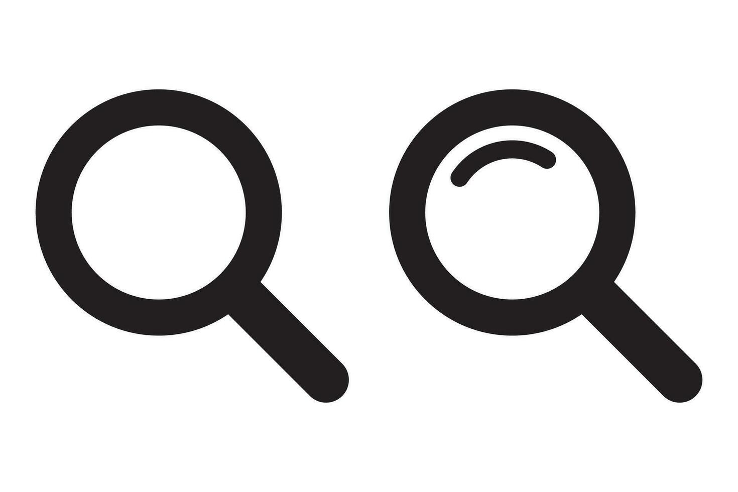 Magnifying glass icon, vector magnifier or loupe sign. Search icon.