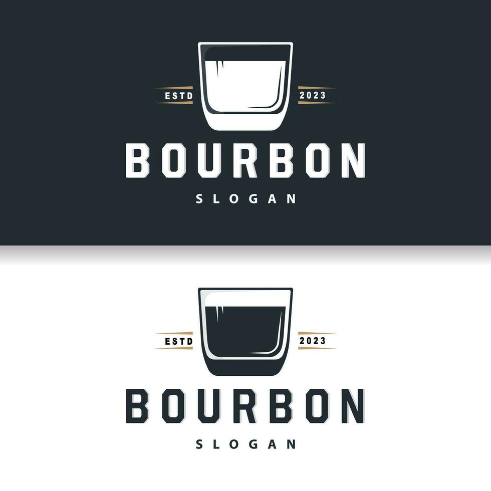 Whiskey Logo, Drink Label Design With Old Retro Vintage Ornament Illustration Premium Template vector
