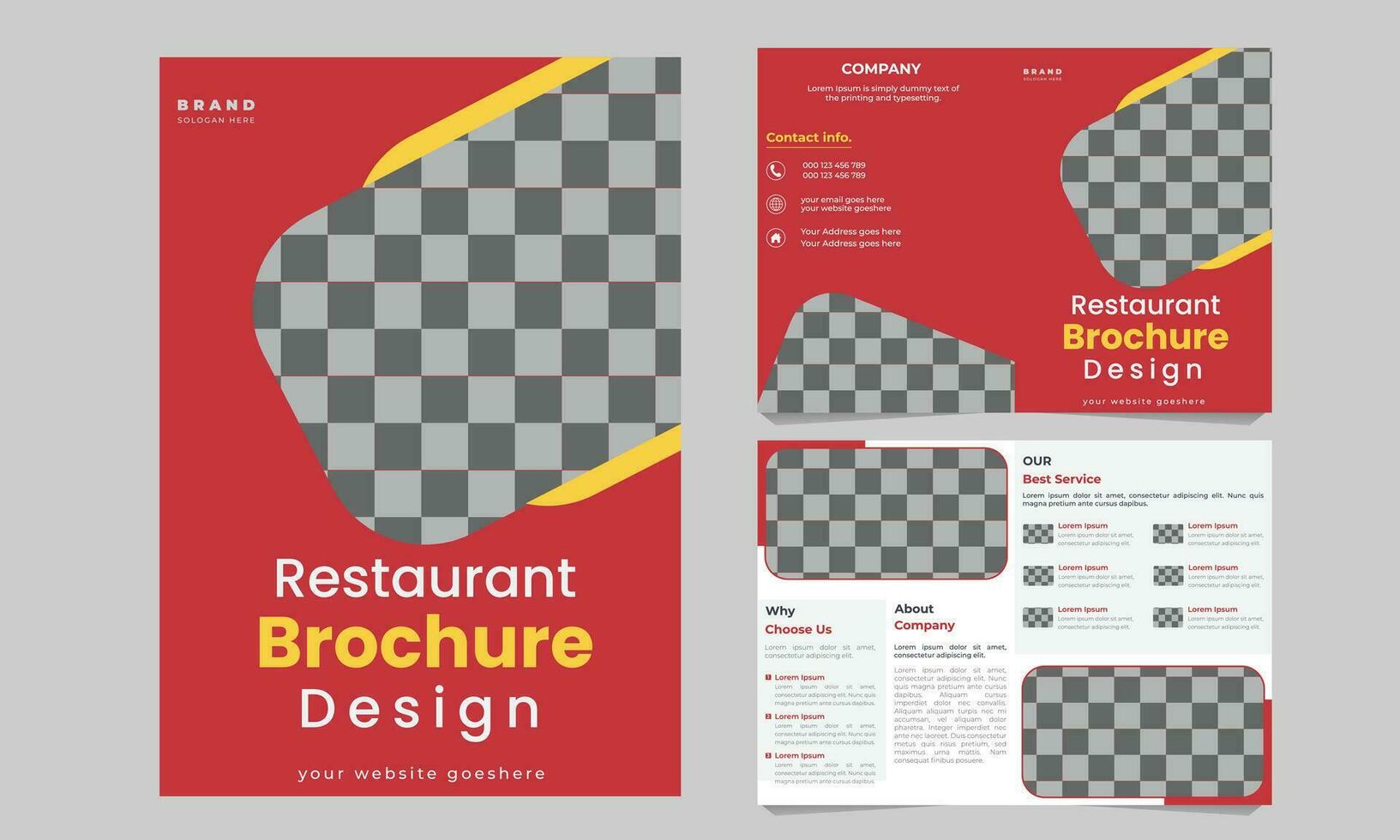 restaurante menú y bifold folleto diseño para comida gratis vector