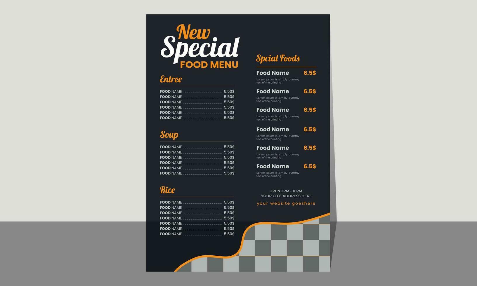 Abstract Restaurant Food Flyer Templates or Delicious Food Menu Flyer Design Free Vector