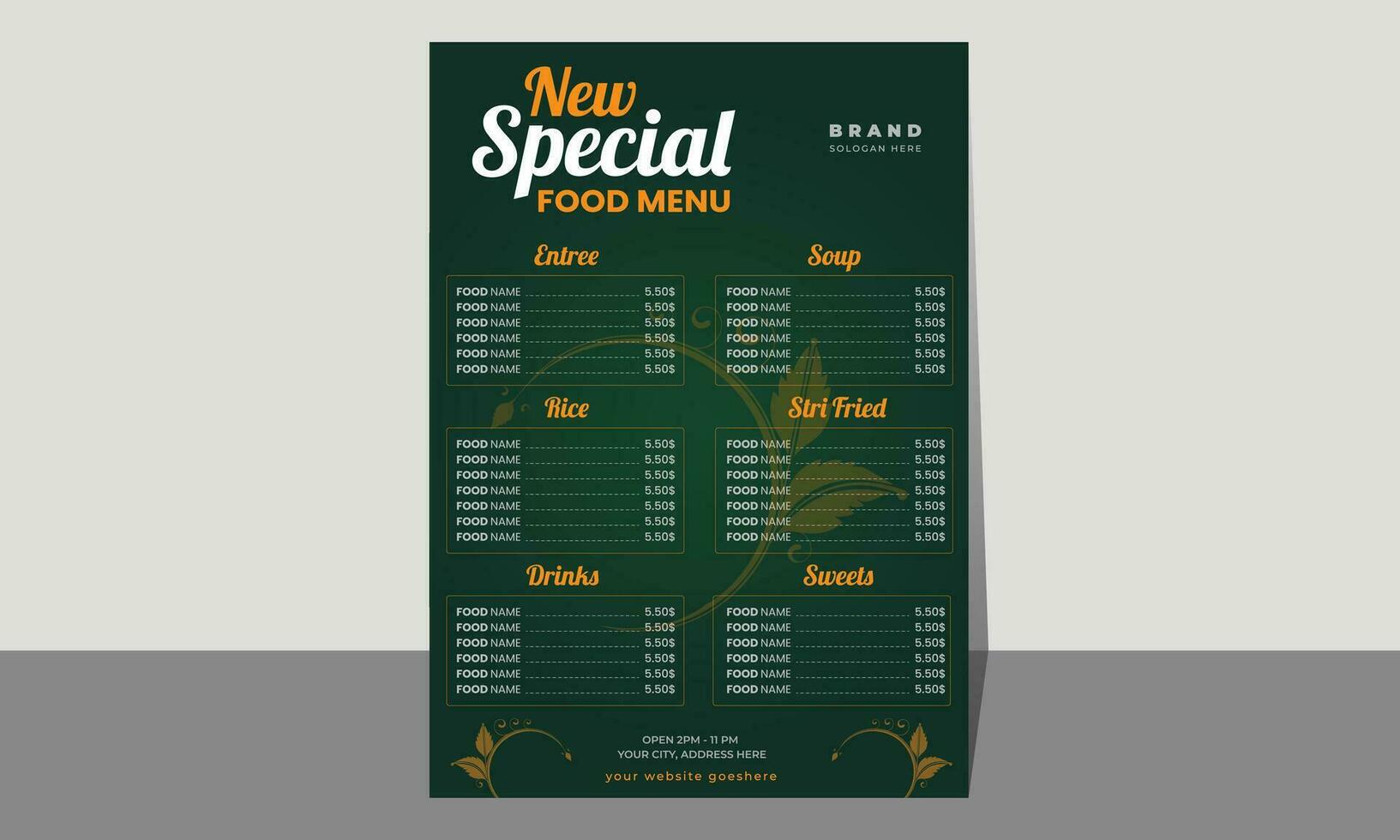 Food Menu Vector Template Free Vector