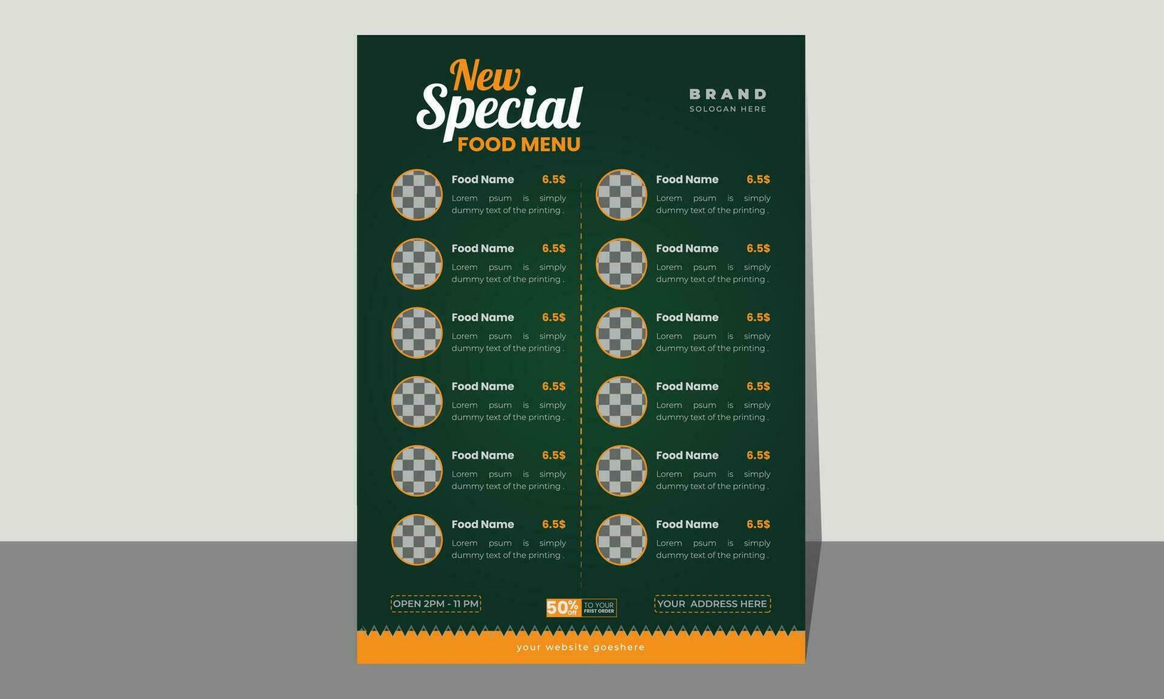 Fast Food Menu Free Vector