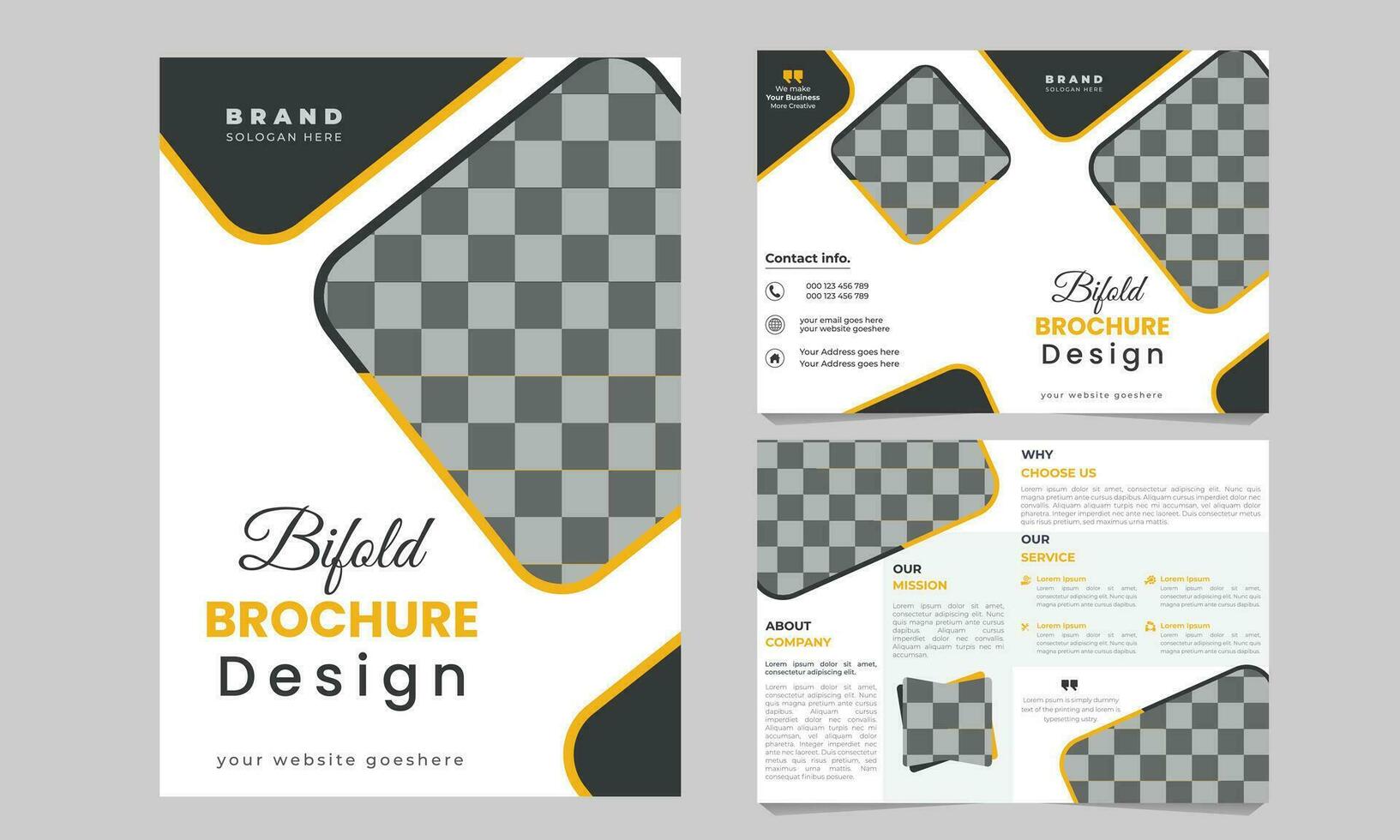 Business bifold brochure design template Free Vector