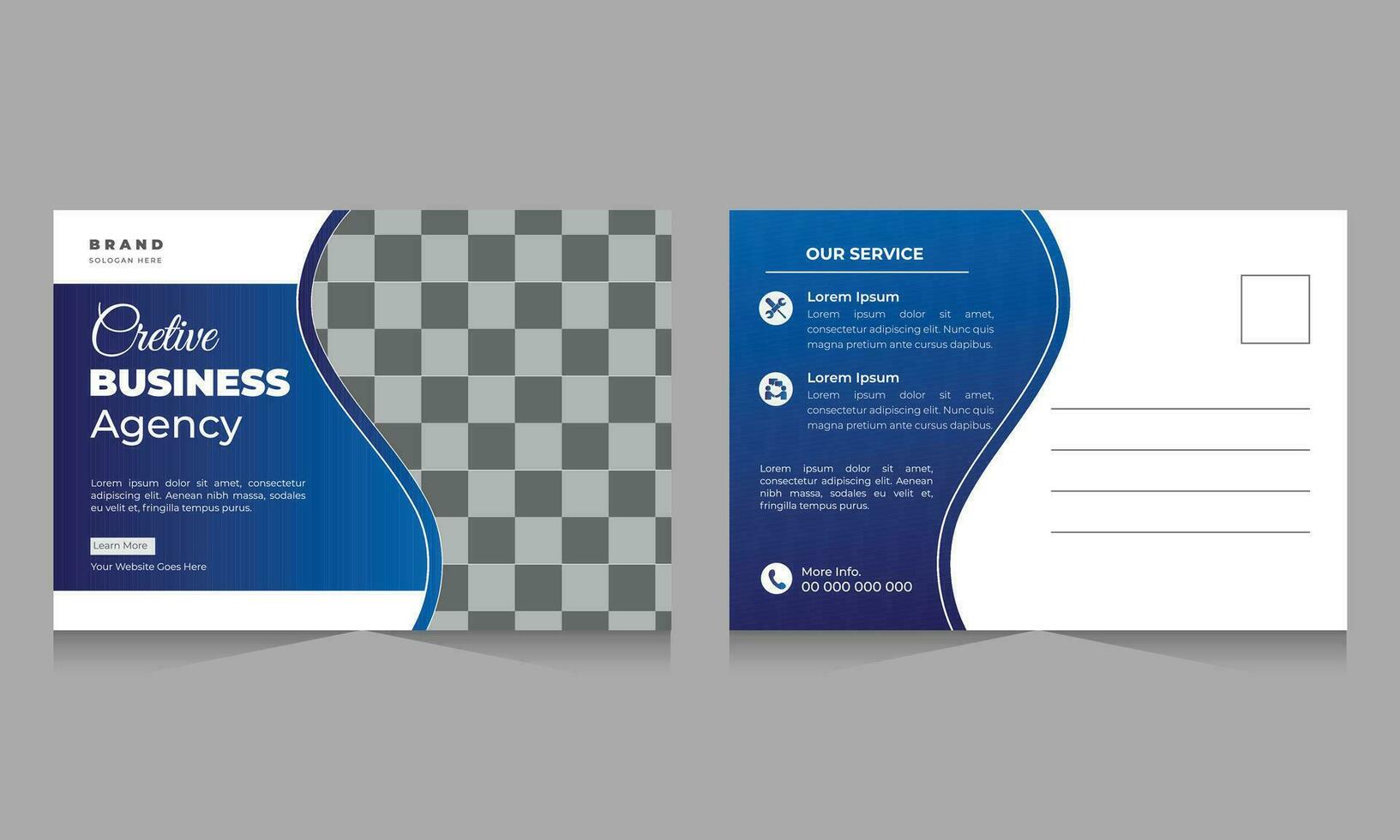 Corporate business postcard template design  Free Vector