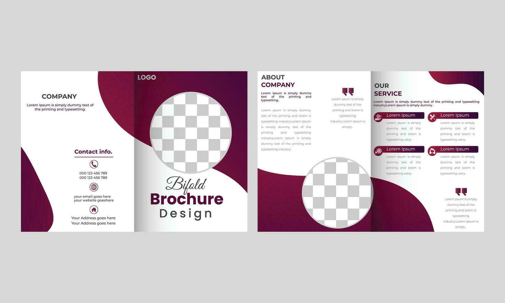 Corporate Bifold Brochure Template Design Free Vector