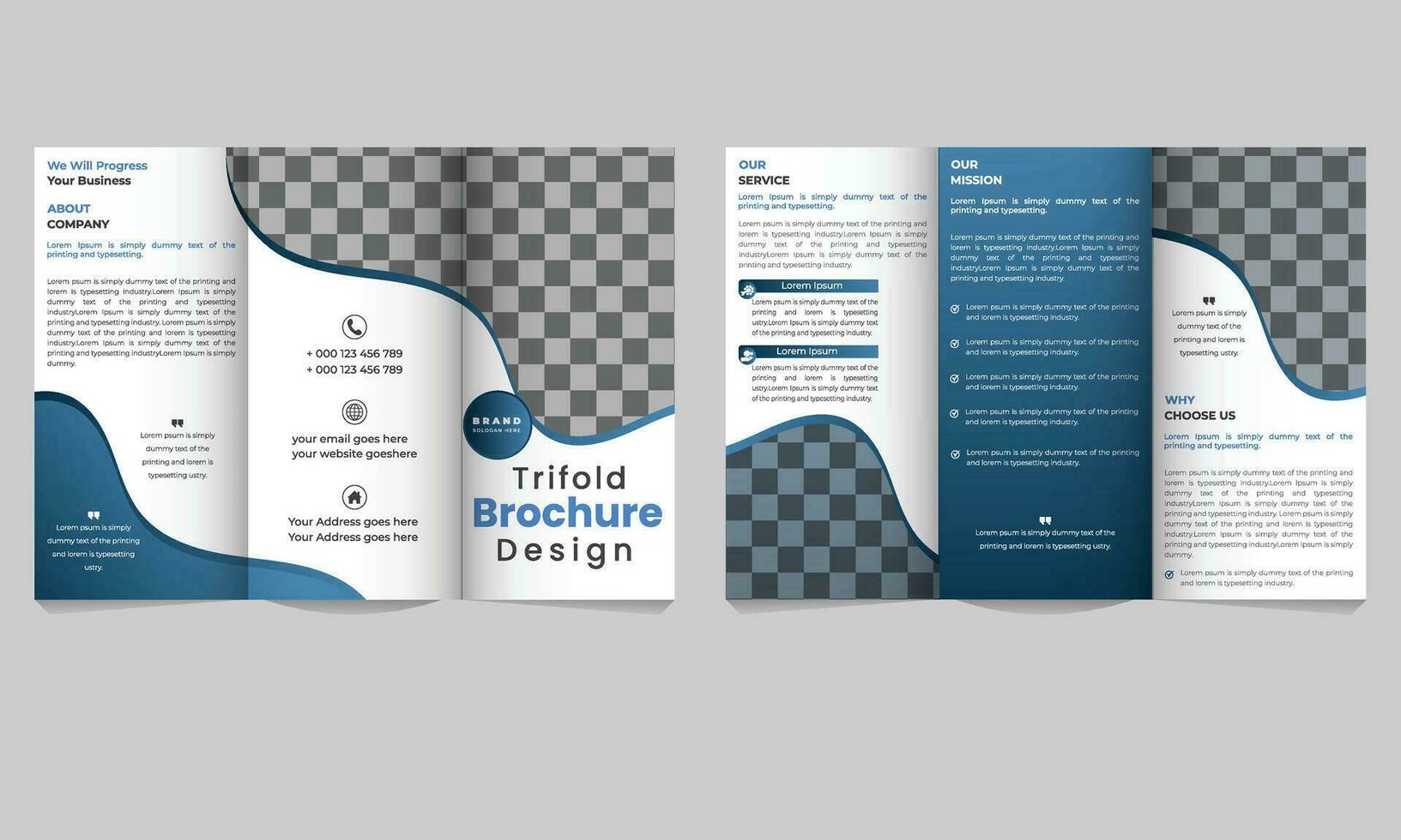 Modern corporate business trifold brochure design template Pro Vector free Vector