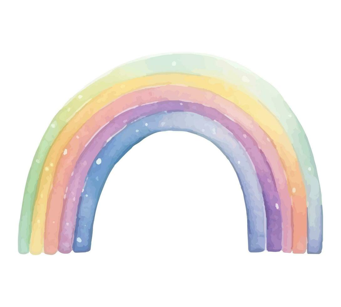 Watercolor rainbow. Fantasy pastel color. Vector nursery element