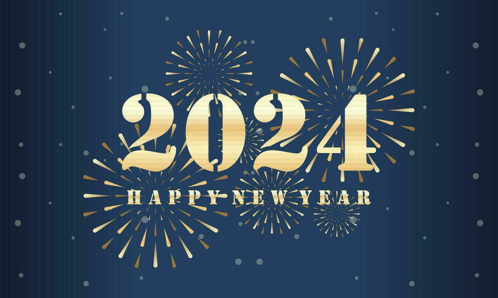 saludo tarjeta contento nuevo año 2024 celebracion noche vector