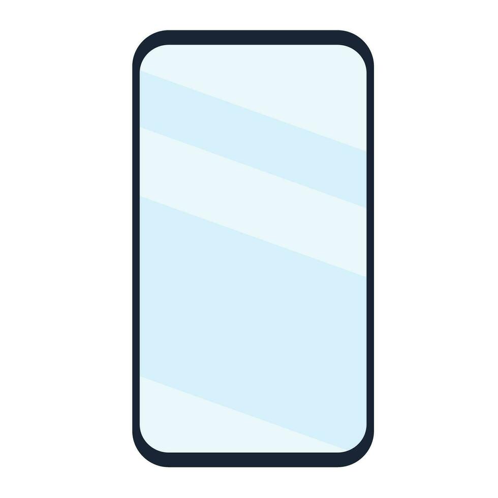 Smartphone with blank screen. Cartoon vector