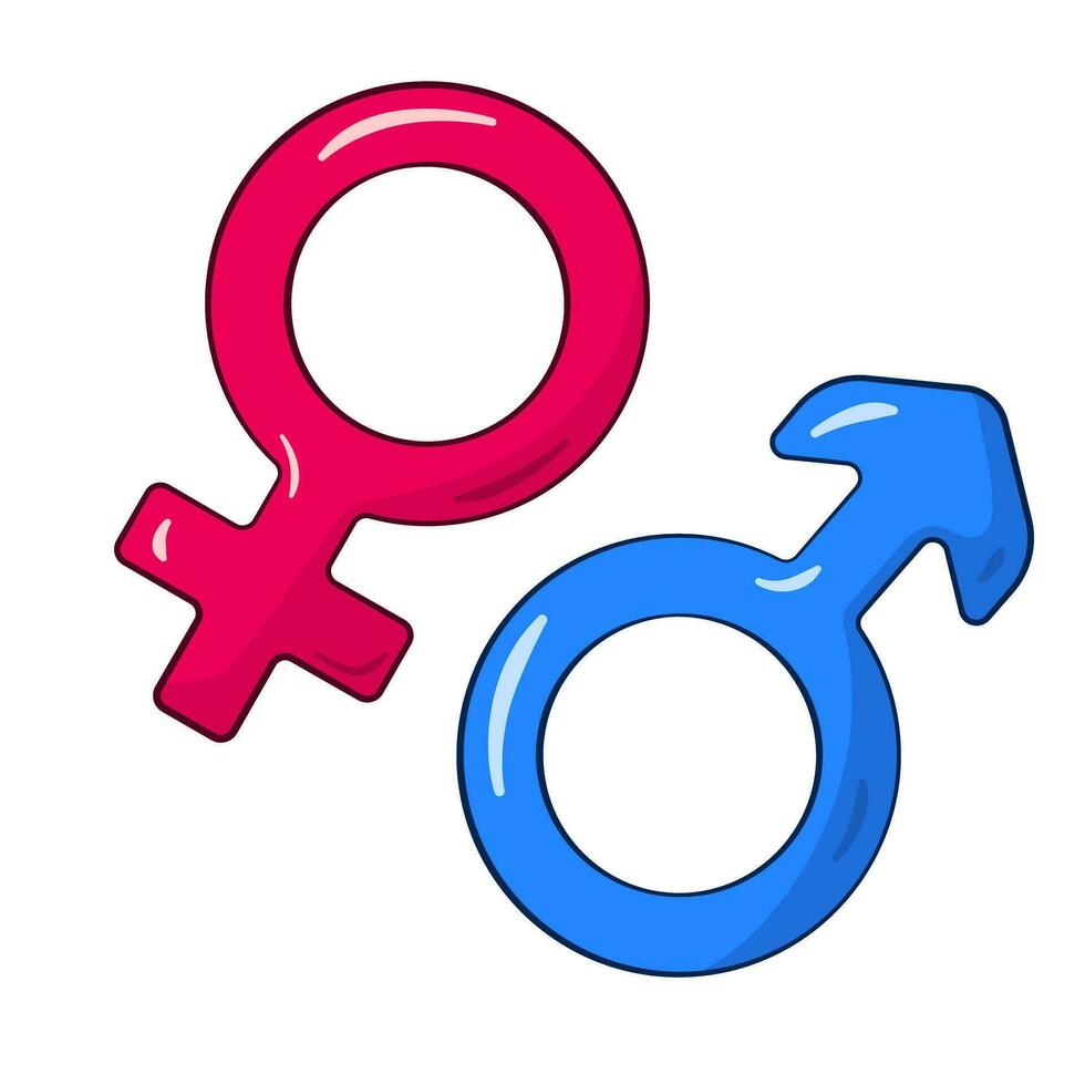 Male and female gender symbols vector