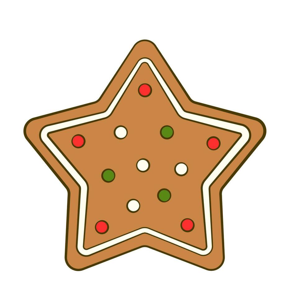 pan de jengibre estrella. dibujos animados vector