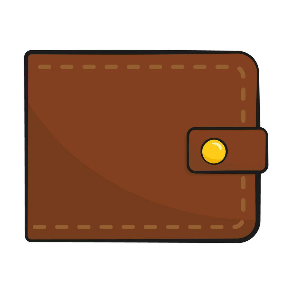 Leather wallet. Cartoon vector