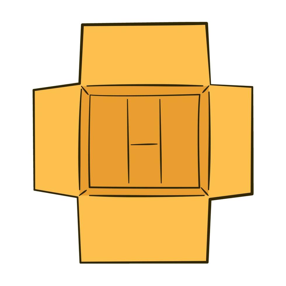 Cardboard box. Cartoon vector