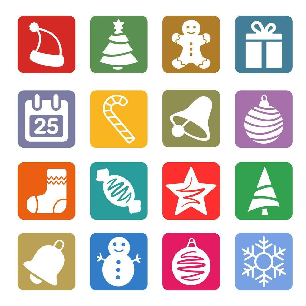 Set of Christmas icons vector