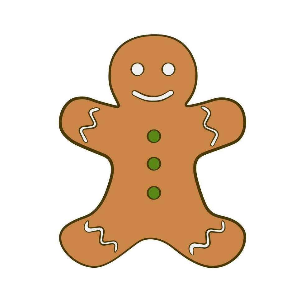 Gingerbread man. Cartoon. Vector illustration