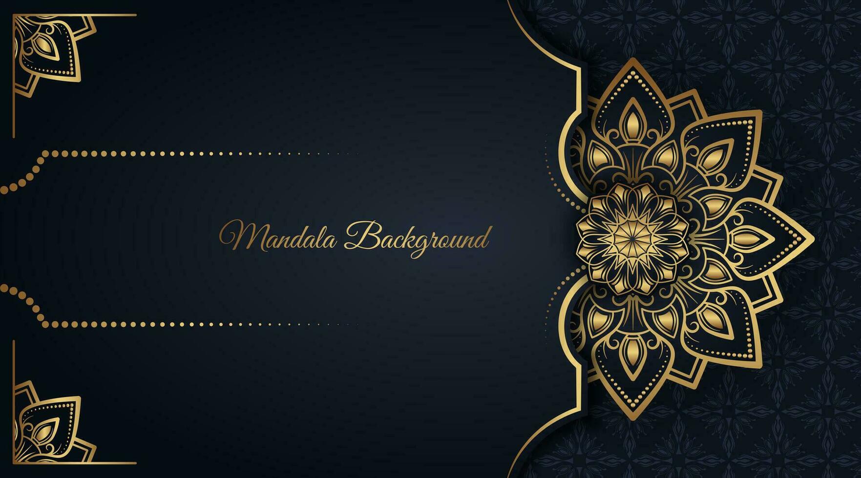 Black luxury background  with mandala ornament vector