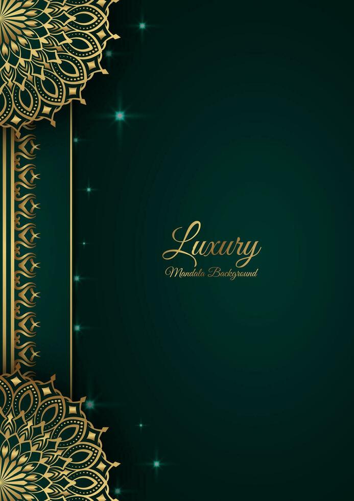 Luxury background with golden mandala ornament vector