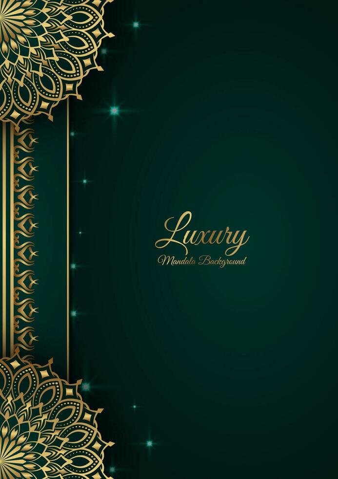 Luxury background with golden mandala ornament vector