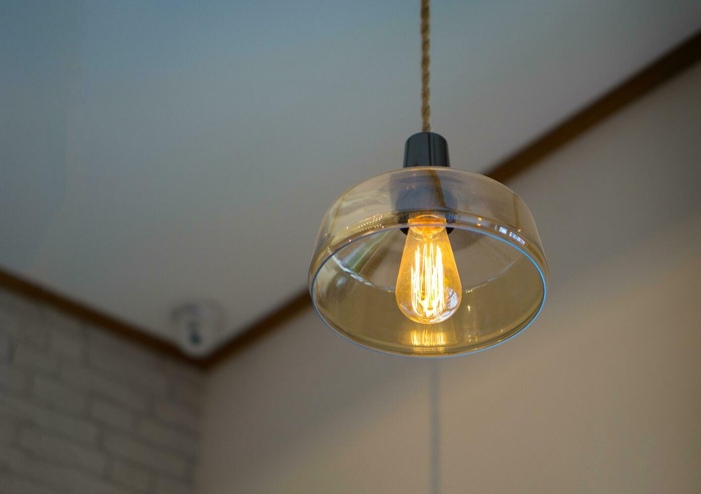 One Light bulb and bokeh light. photo
