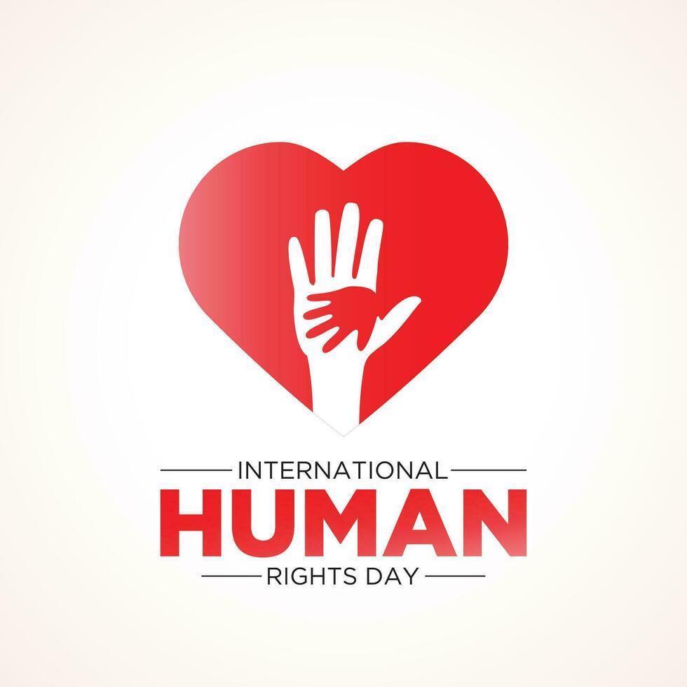 Vector illustration on the theme of international human rights day. December 10. Template for banner, greeting card, poster with background.