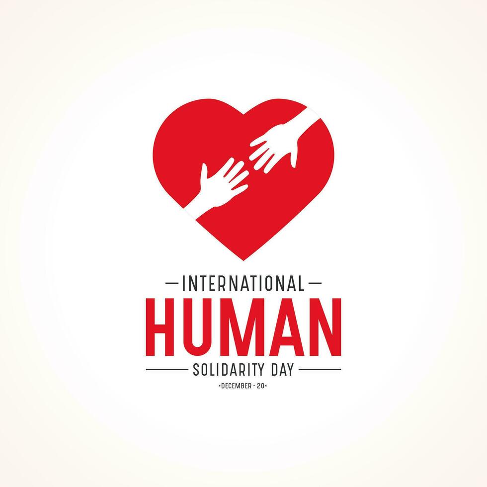 International Human Solidarity Day is observed every year on December 20. Vector template for banner, greeting card, poster with background. Vector illustration.
