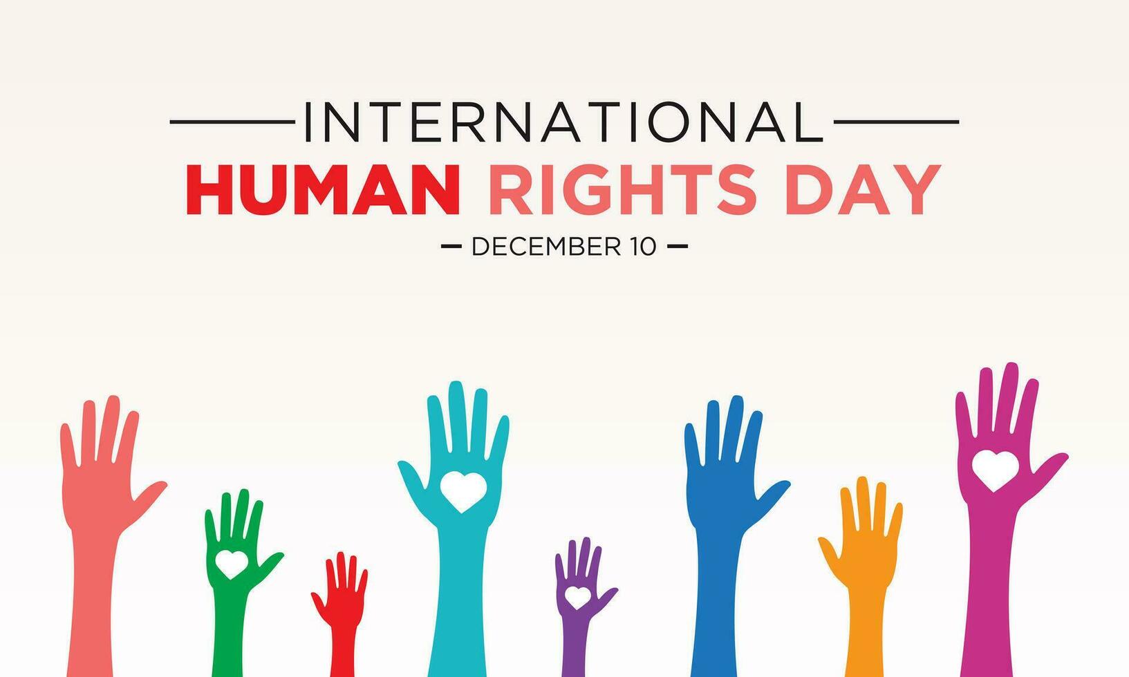 Human rights day is observed every year on december 10. Vector illustration on the theme of international human rights day. Template for banner, greeting card, poster with background.