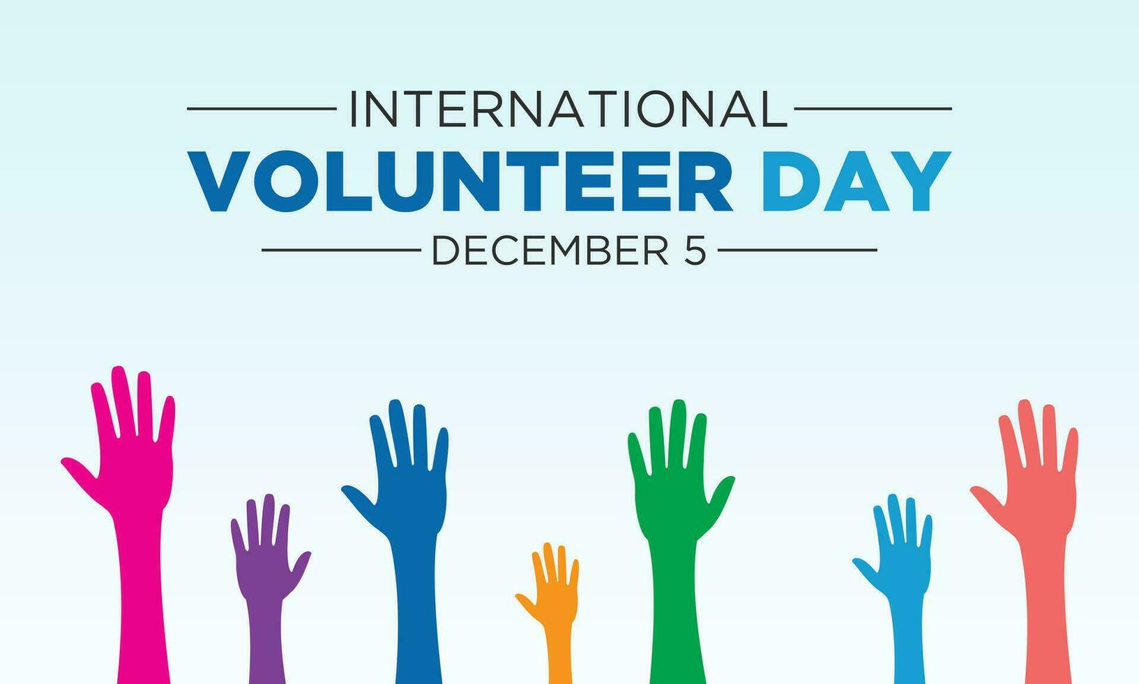 International volunteer day is observed every year on the 5th december . Vector template for banner, greeting card, poster with background. Vector illustration.