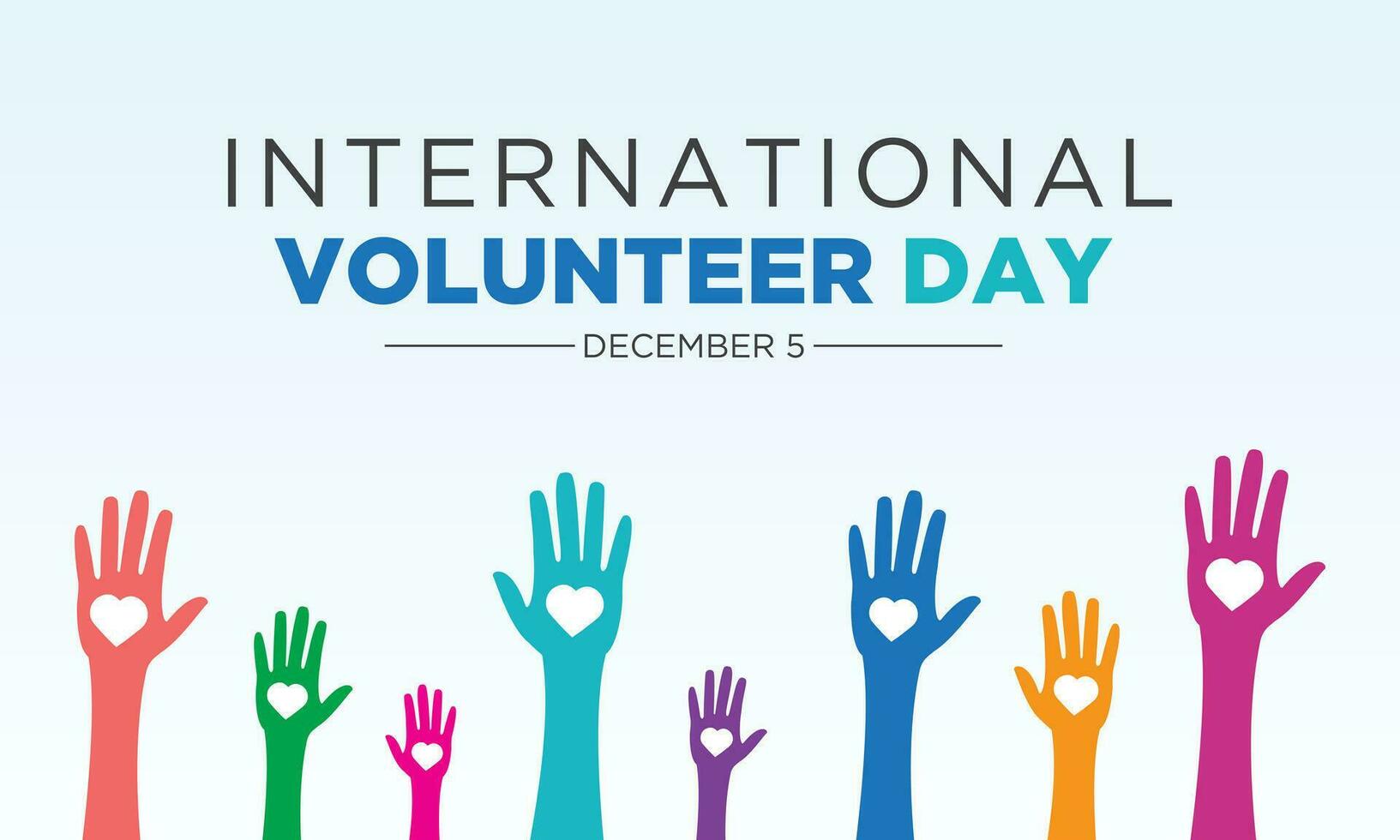International volunteer day is observed every year on the 5th december . Vector template for banner, greeting card, poster with background. Vector illustration.