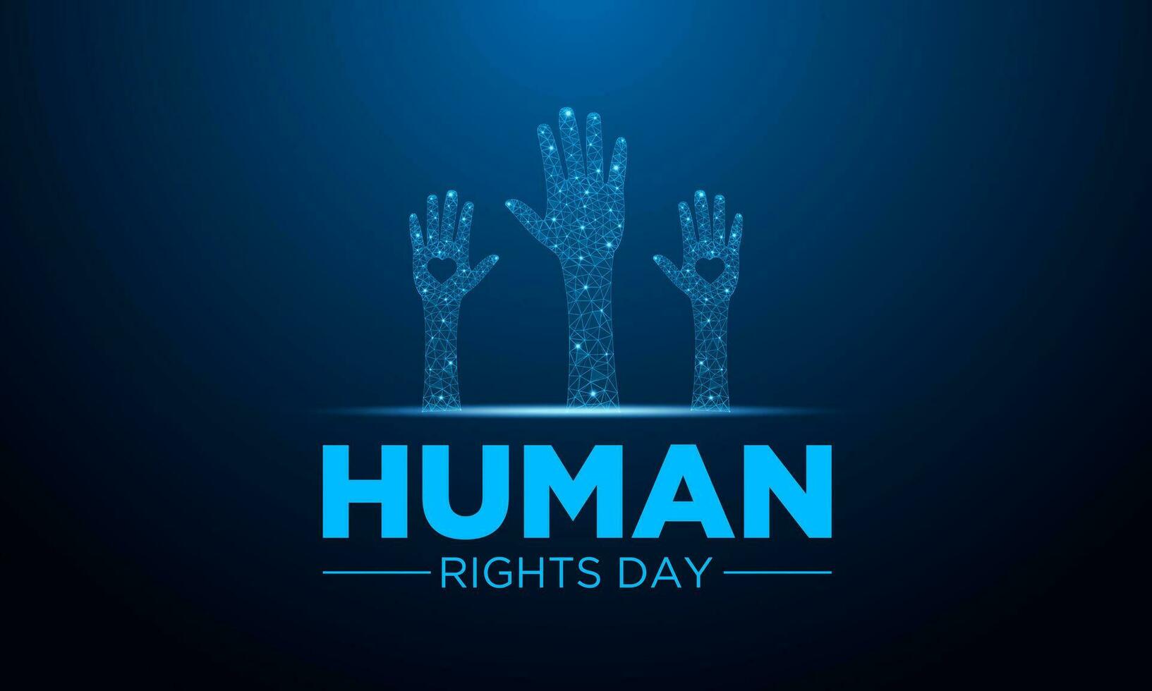 Human rights day is observed every year on december 10. Vector illustration on the theme of international human rights day. Template for banner, greeting card, poster with background.