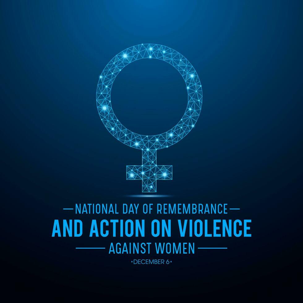 National Day Of Remembrance And Action On Violence Against Women. December 6. Vector Illustration.
