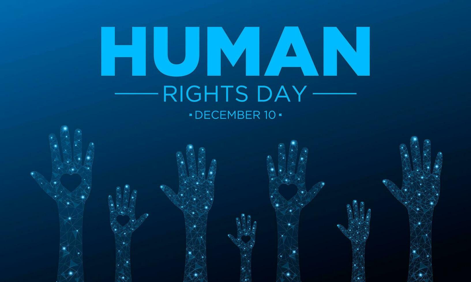 Human rights day is observed every year on december 10. Vector illustration on the theme of international human rights day. Template for banner, greeting card, poster with background.