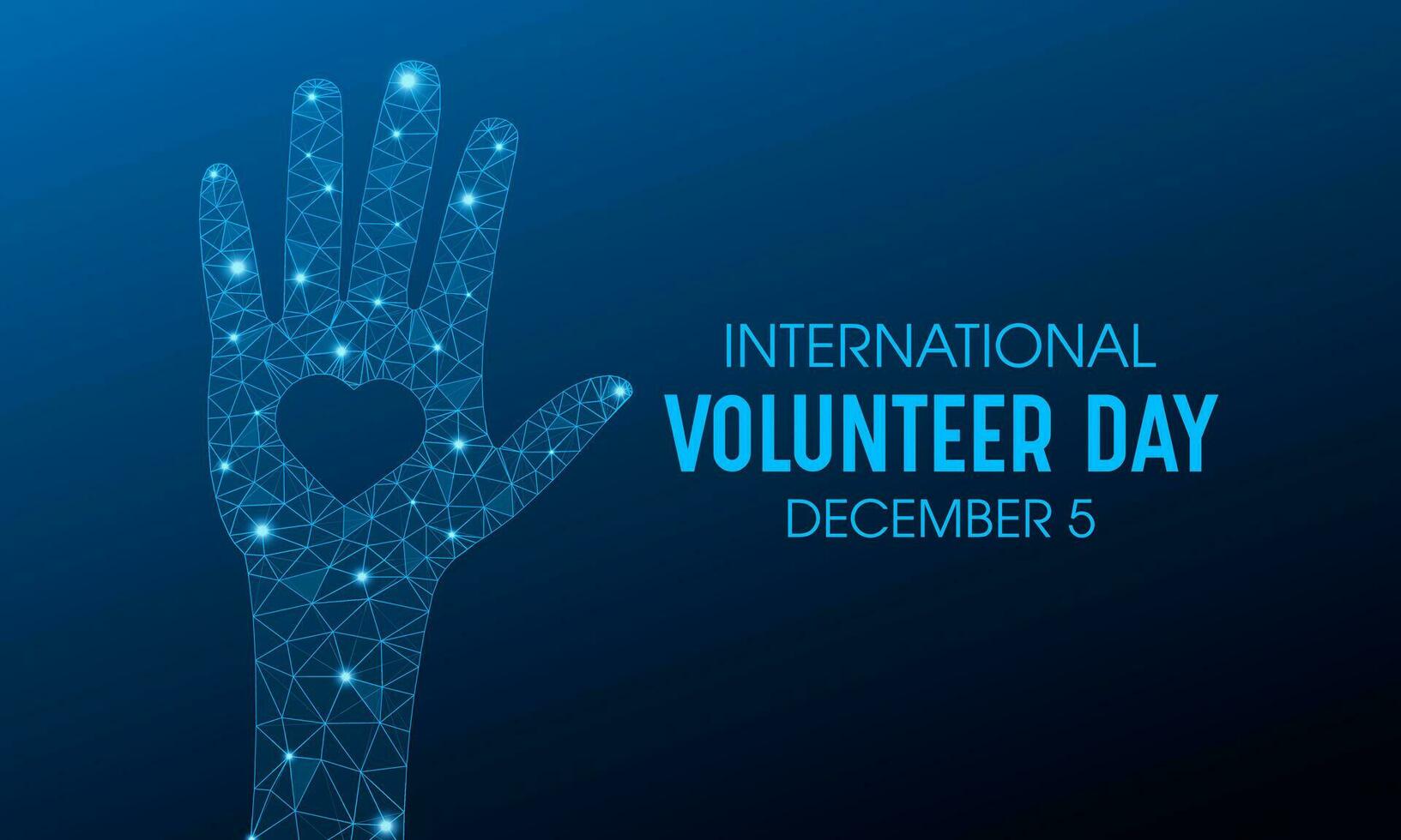 International volunteer day is observed every year on the 5th december . Vector template for banner, greeting card, poster with background. Vector illustration.