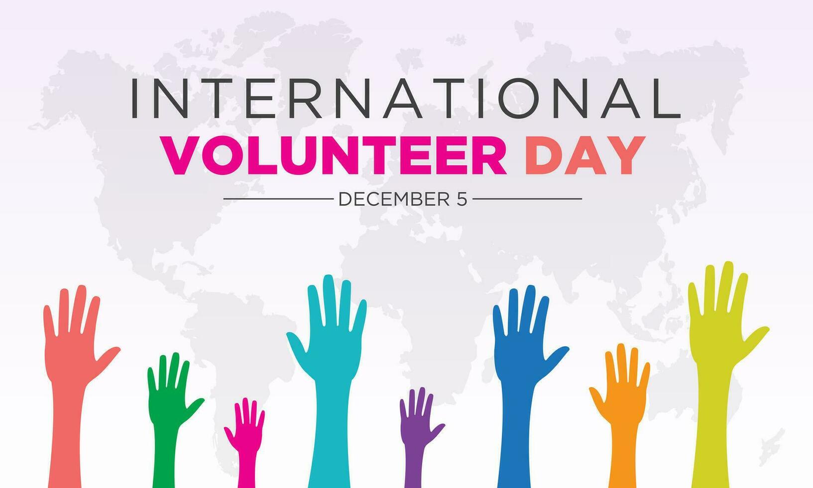 International volunteer day is observed every year on the 5th december . Vector template for banner, greeting card, poster with background. Vector illustration.