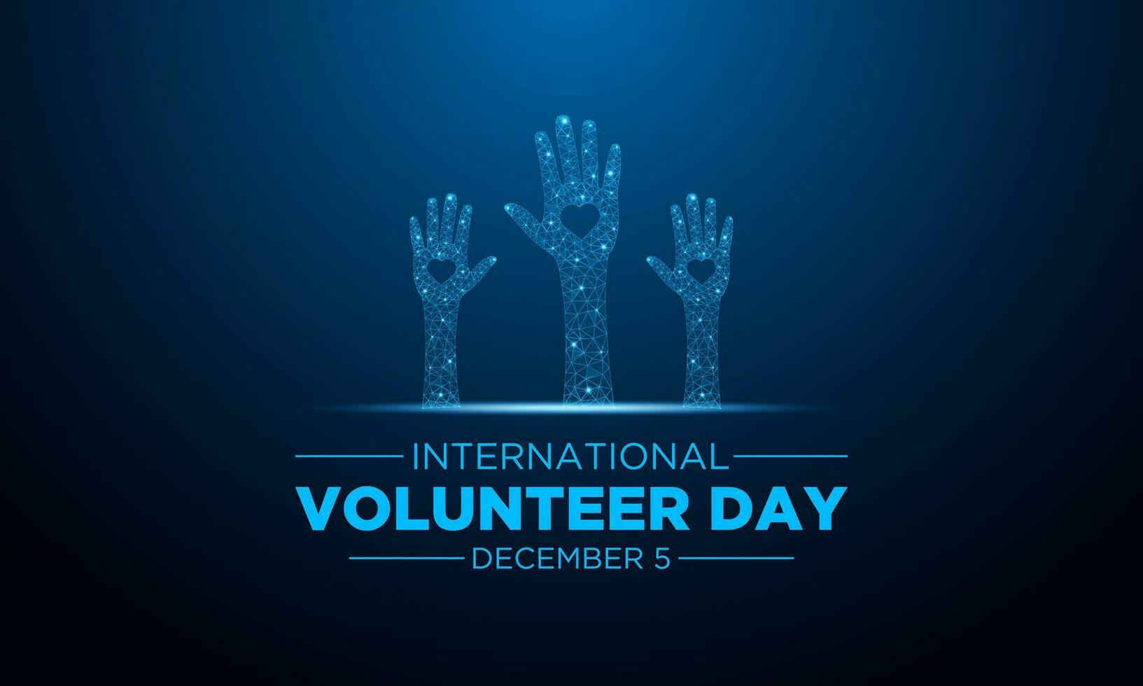 International volunteer day is observed every year on the 5th december . Vector template for banner, greeting card, poster with background. Vector illustration.