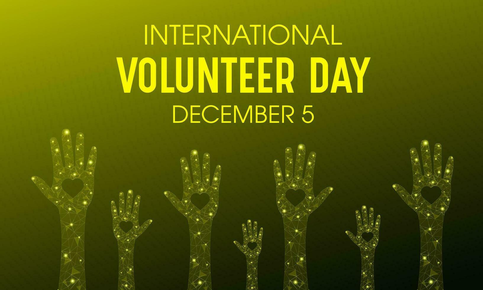International volunteer day is observed every year on the 5th december . Vector template for banner, greeting card, poster with background. Vector illustration.