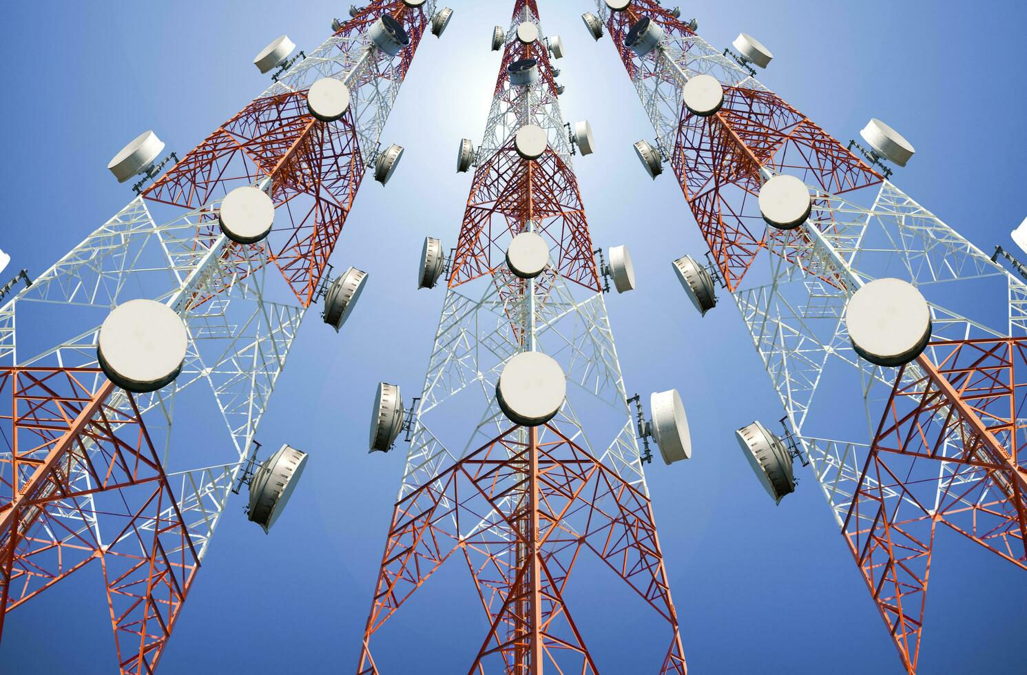 Bottom View of Telecommunication tower photo