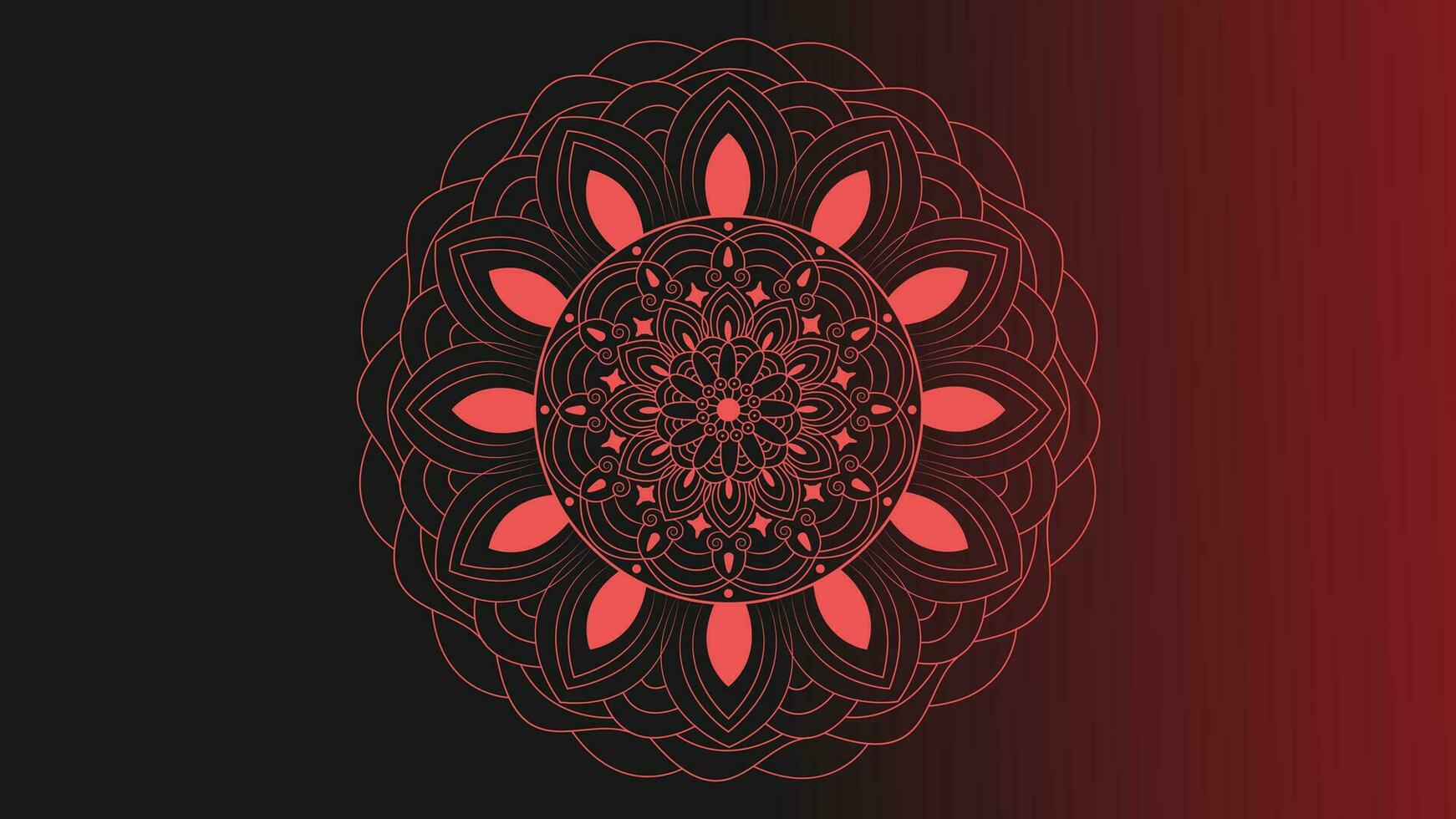 Abstract round minimalist Mandala in dark background for your festival project. vector
