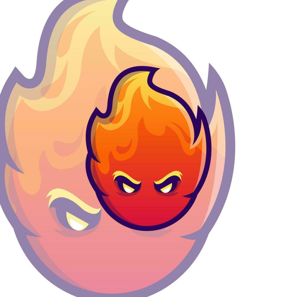 logo mascota fuego sencillo estilo vector