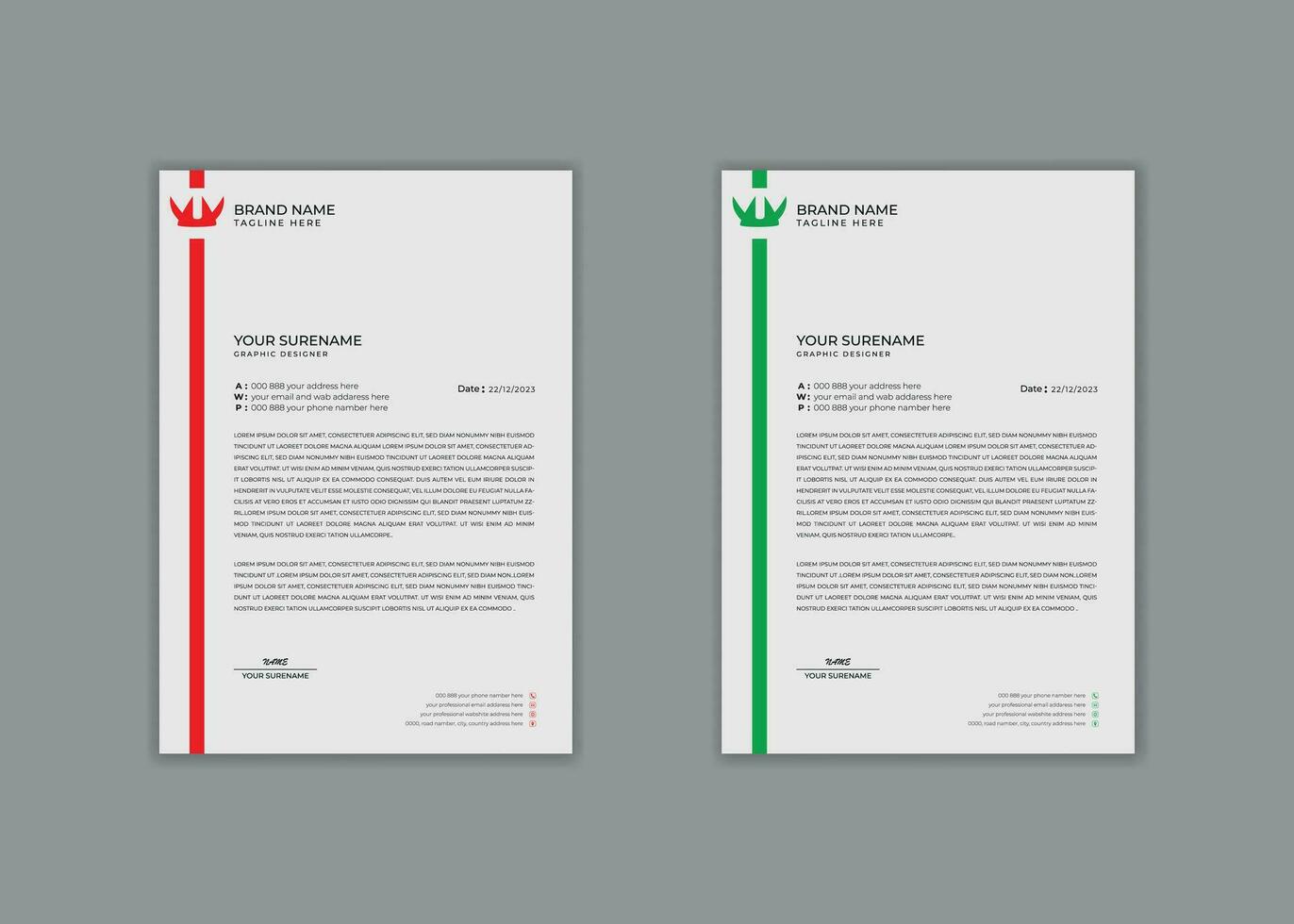 vector professional modern business simple new clean creative unique corporate company letterhead design print template