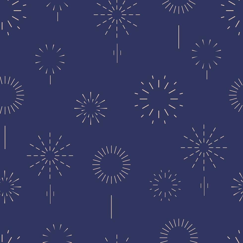 firework seamless pattern in night.Editable vector illustration for postcard,banner