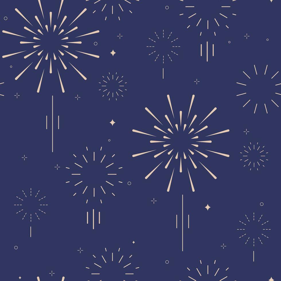 firework seamless pattern in night.Editable vector illustration for postcard,banner